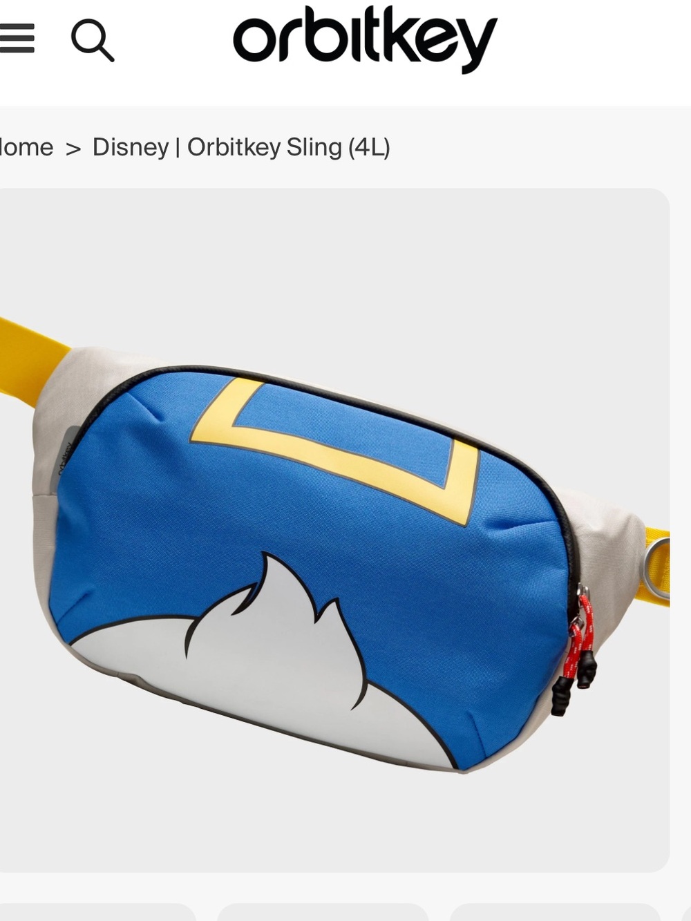 Orbitkey Disney Fanny pack Donald Duck NWT